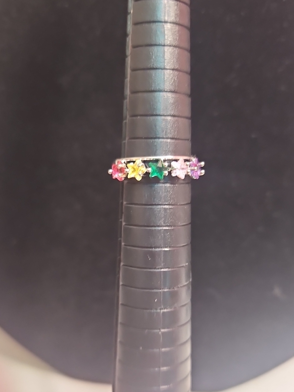 Multicolor Star Stone Silver Ring - Women Jewelry Adjustable